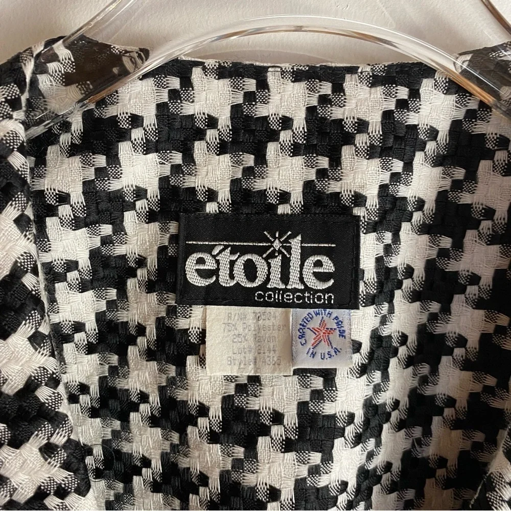 Vtg ETOILE houndstooth Classic Blazer jacket HTF Womens size 8